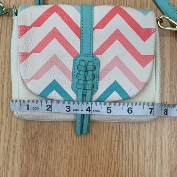 Charming Charlie Turquoise Striped Crossbody Purse - Picture 8 of 10